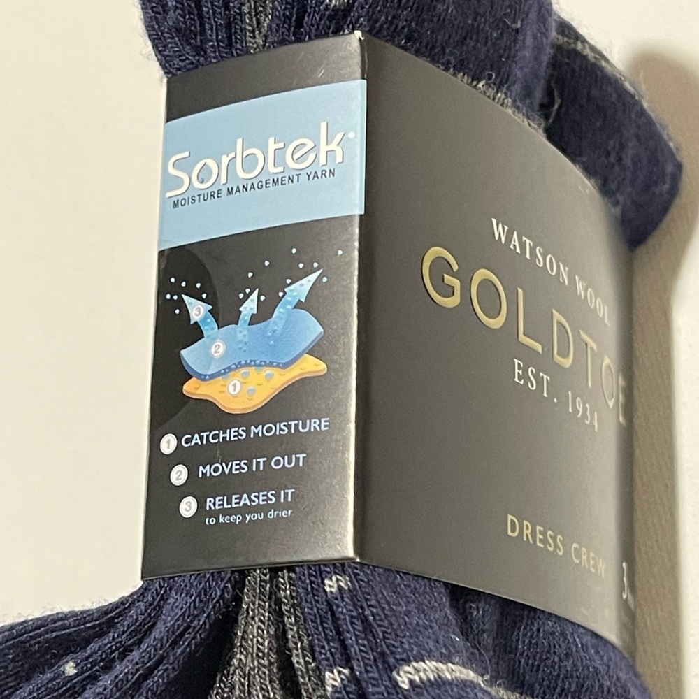 Gold Toe Dress Crew Socks - Navy